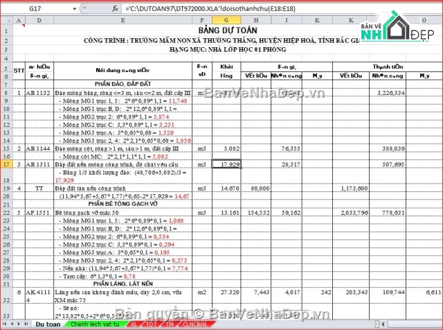 Hồ sơ trường mầm non,dự toán nhà lớp học,bản vẽ lớp học,bộ bản vẽ nhà lớp học