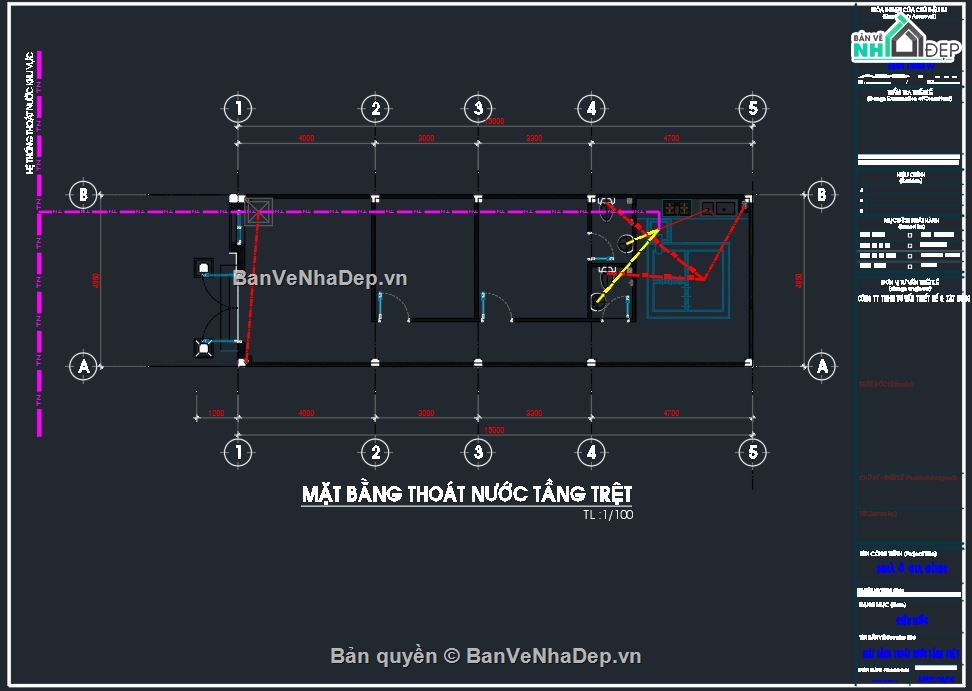 Nhà cấp 4 4.95x15m,Bản vẽ nhà cấp 4,Thiết kế nhà cấp 4,File cad thiết kế nhà cấp 4,Bản vẽ thiết kế nhà cấp 4,bản vẽ autocad nhà cấp 4