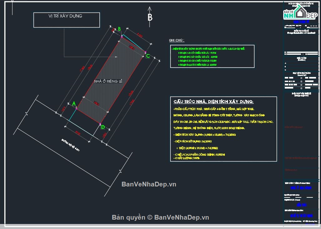 Nhà cấp 4 4.95x15m,Bản vẽ nhà cấp 4,Thiết kế nhà cấp 4,File cad thiết kế nhà cấp 4,Bản vẽ thiết kế nhà cấp 4,bản vẽ autocad nhà cấp 4