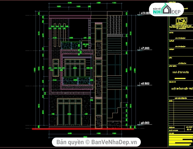 nhà phố 4x20m,nhà phố 3 tầng 4x20m,bản vẽ nhà phố 3 tầng,thiết kế nhà phố 3 tầng,file cad nhà phố 3 tầng
