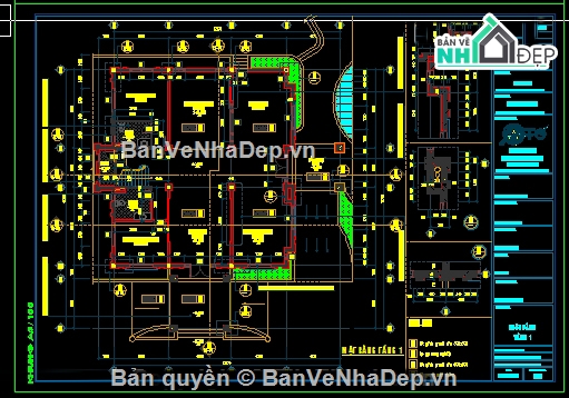 biệt thự đẹp 2 tầng,biệt thự 2 tầng kiểu kiến trúc pháp,kiến trúc biệt thự 2  tầng,bản vẻ cad kiến trúc pháp,bản vẽ autocad kiến trúc pháp