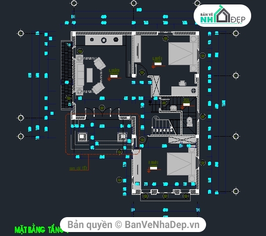 biệt thự 3 tầng 9x11.4m,Bản vẽ biệt thự 3 tầng,Biệt thự 3 tầng hiện đại,thiết kế biệt thự 3 tầng,file cad biệt thự 3 tầng