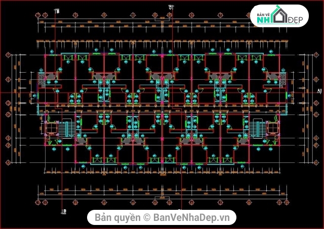 bản vẽ chung cư,kết cấu chung cư,kiến trúc chung cư,mẫu chung cư đơn giản,Thiết kế chung cư 8 tầng
