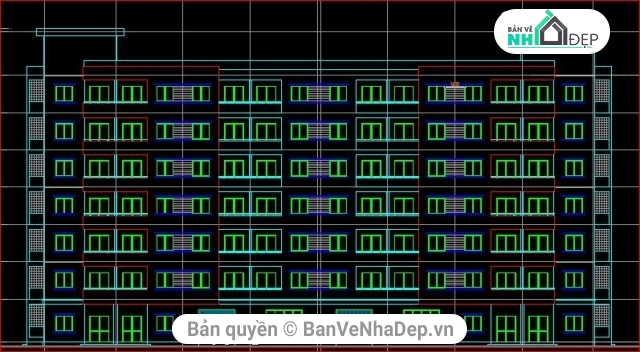 bản vẽ chung cư,kết cấu chung cư,kiến trúc chung cư,mẫu chung cư đơn giản,Thiết kế chung cư 8 tầng