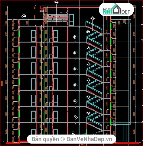 bản vẽ chung cư,kết cấu chung cư,kiến trúc chung cư,mẫu chung cư đơn giản,Thiết kế chung cư 8 tầng