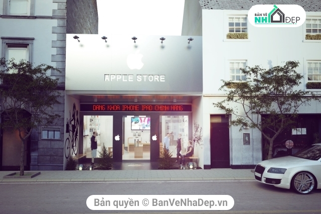 Bản vẽ cửa hàng điện thoại,bản vẽ Apple Store,Cửa hàng điện thoại 6.8x12m,Cửa hàng điện thoại,bản vẽ cửa hàng điện thoai + Shetchup