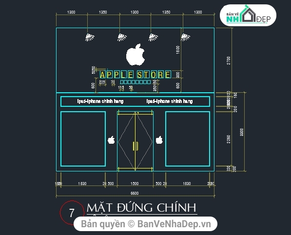 File autocad thiết kế cửa hàng điện thoại App;e Store kích thước ...