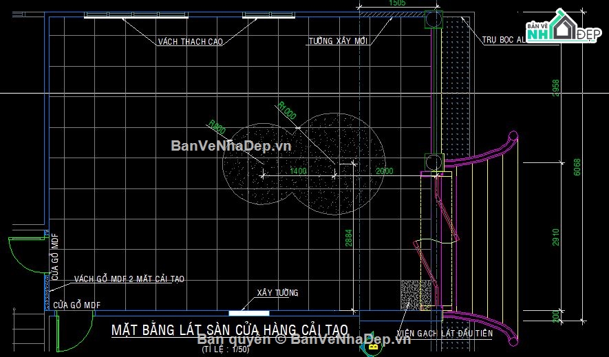 Tổng hợp 8 mẫu của hàng quán với các hạng mục khác nhau với đầy đủ các bản vẽ chi tiết kiến trúc và kết cấu