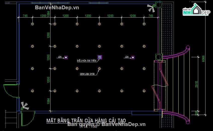 Bản vẽ autocad cửa hàng,Mẫu cửa hàng viettel store,bản vẽ cải tạo cửa hàng viettel,cad mẫu cửa hàng viettel,file cad 9.848x23.72m