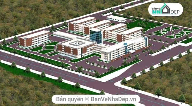 kiến trúc bệnh viện,kết cấu bệnh viện,bệnh viện đa khoa,bản vẽ bệnh viện