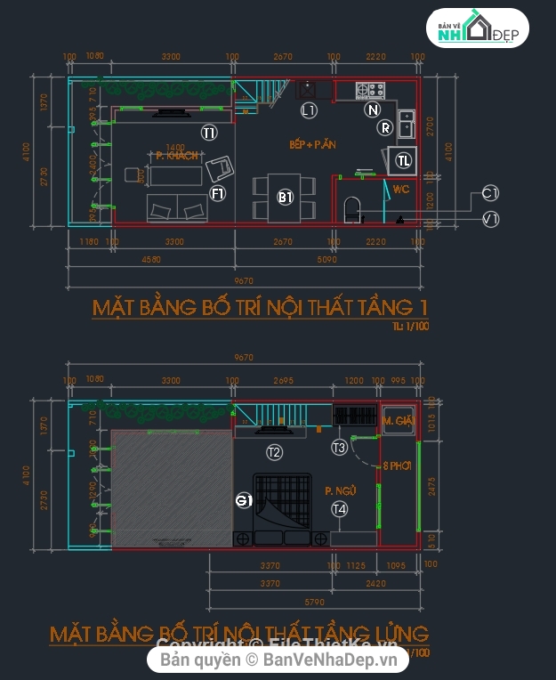 nhà cấp 4 gác lửng,bản vẽ nhà cấp 4 gác lửng,nhà cấp 4 gác lửng 4.1x9.67m,bản vẽ nhà cấp 4 9.1x9.67m,bản vẽ chi tiết nhà cấp 4