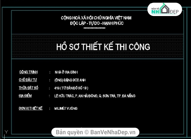 7 bản vẽ Autocad nhà cấp 4 đồng giá 30k