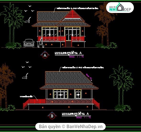 File cad nhà hàng,Bản vẽ nhà phố,bản vẽ nhà hàng,mẫu nhà hàng thái lan,Mẫu nhà hàng thái lan