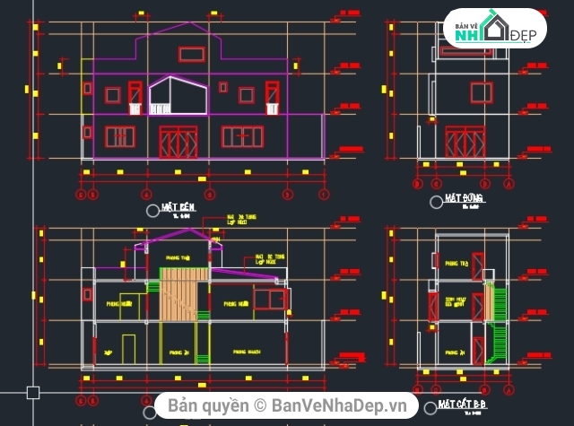 Bản vẽ nhà phố 3 tầng,nhà phố 3 tầng 6x17m,thiết kế nhà phố 3 tầng,bộ bản vẽ nhà phố 3 tầng