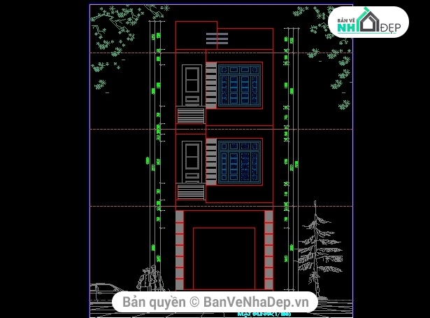 Bản vẽ nhà phố 3 tầng,nhà phố 3 tầng,nhà phố 4.2x11.35m,thiết kế nhà phố 3 tầng,mẫu nhà phố 3 tầng