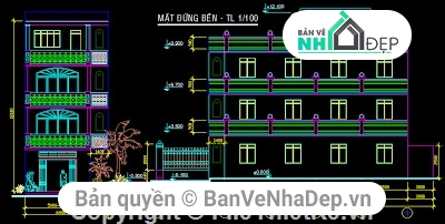 nhà ống,bản vẽ nhà ống,Bản vẽ nhà phố,nhà 5 x 14m