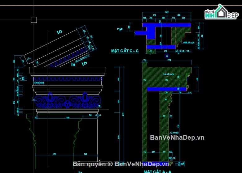 cad biệt thự,File cad nhà biệt thự,chi tiết biệt thự,cad chi tiết biệt thự