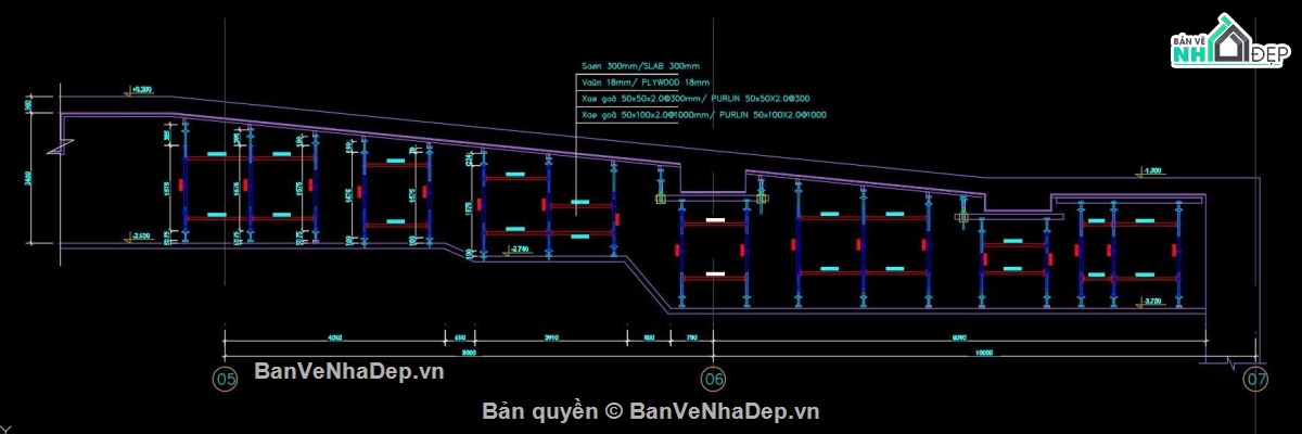 khuôn dầm sàn,file cad bptc dầm sàn,bptc dầm sàn