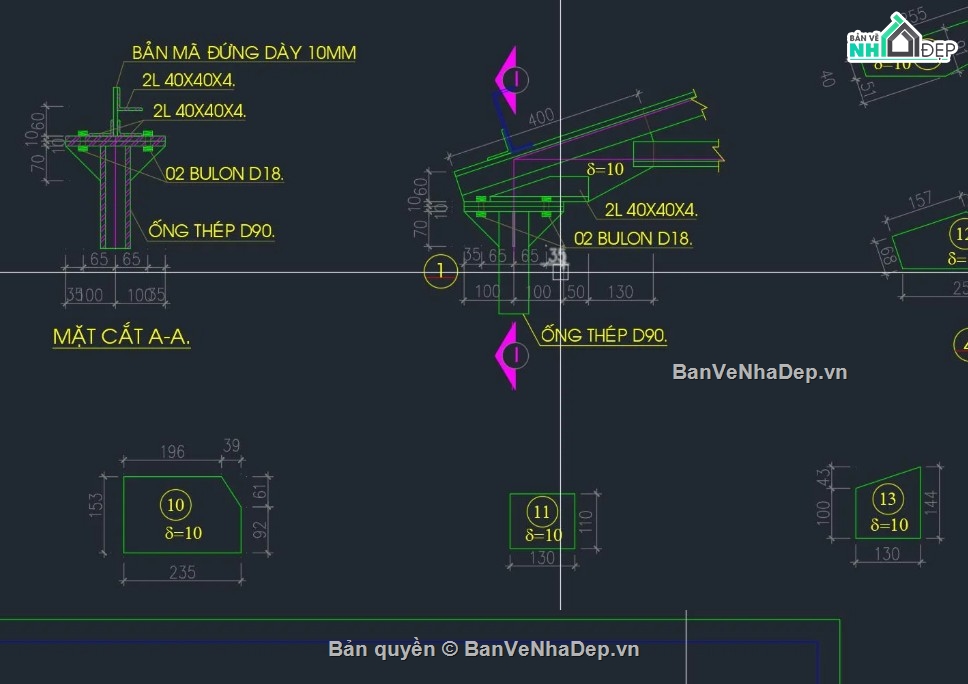 khung vì kèo,khung vì kèo thép,file cad khung vì kèo thép