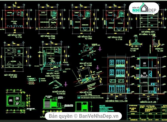 Bản vẽ nhà phố,kiến trúc đẹp,bản vẽ kiến trúc,các mẫu nhà phố đẹp