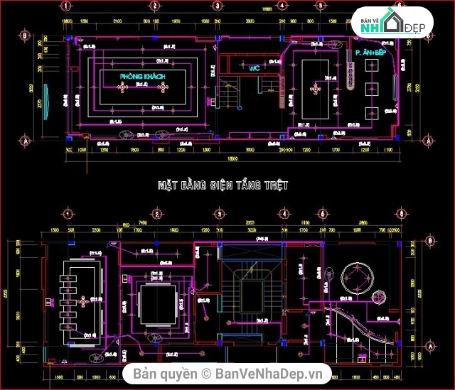 nhà phố 4 tầng,file cad nhà phố 4 tầng,bản vẽ nhà phố 4 tầng,kiến trúc nhà phố