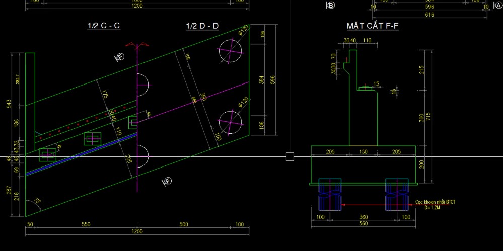 Bản vẽ 3D mố chữ U nghiêng trục,Bản vẽ AutoCAD mố chữ U cầu chéo,Bản vẽ mố BTCT chữ U chéo