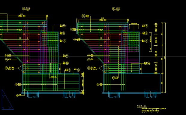 Bản vẽ 3D mố chữ U nghiêng trục,Bản vẽ AutoCAD mố chữ U cầu chéo,Bản vẽ mố BTCT chữ U chéo