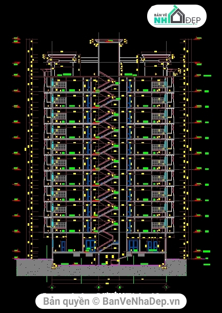 bản vẽ chung cư,bản vẽ autocad chung cư 12 tầng,kết cấu chung cư 12 tầng,đồ án chung cư 12 tầng,hạng mục kiến trúc chung cư