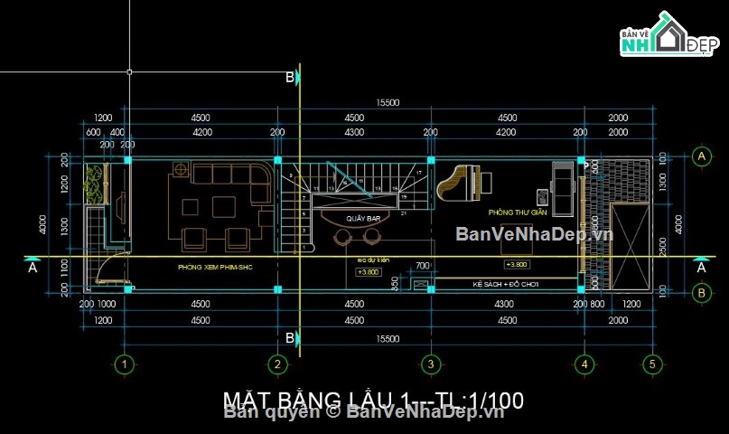 Bản vẽ nhà phố,nhà phố 4 tầng,nhà 4 tầng