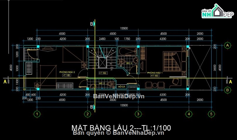 Bản vẽ nhà phố,nhà phố 4 tầng,nhà 4 tầng