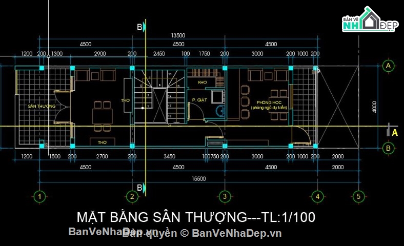 Bản vẽ nhà phố,nhà phố 4 tầng,nhà 4 tầng