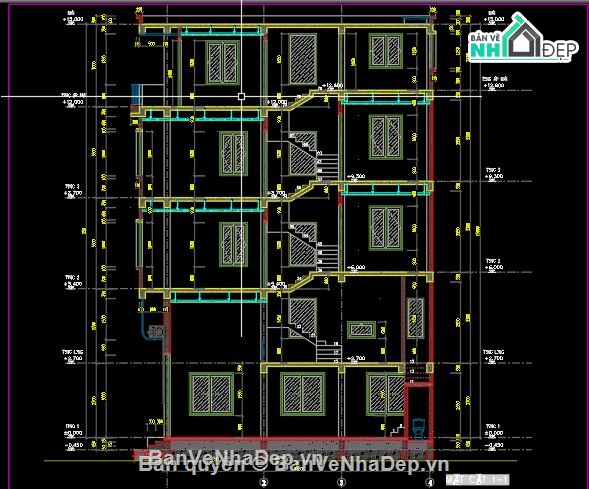 Nhà lệch tầng,Nhà phố 4 tầng,Nhà phố lệch tầng