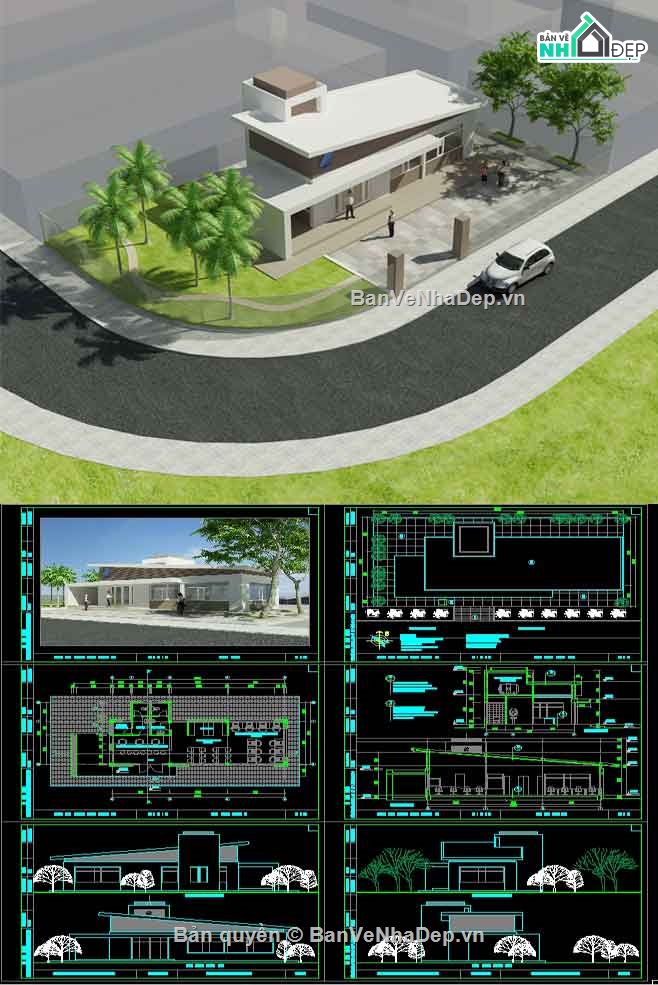 tòa nhà viễn thông,cad tòa nhà,viễn thông