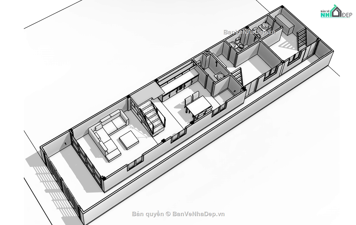 Bản vẽ nhà phố,nhà phố 3 tầng,nhà phố 5 x 20m