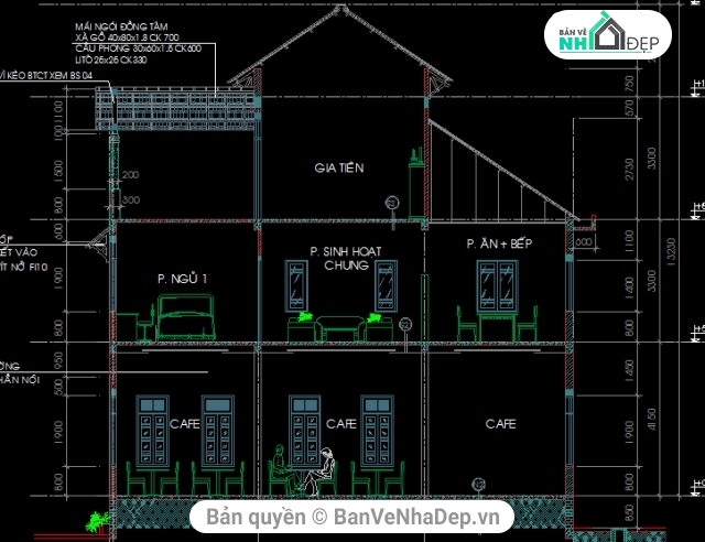 nhà 3 tầng,quán kinh doanh cafe,quán bán cafe,Mẫu thiết kế quán cafe