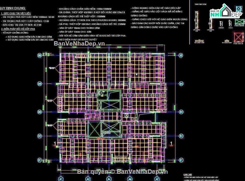 BPTC dàn giáo,file cad dàn giáo,bptd dàn giáo cad