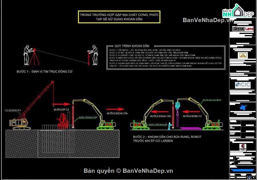 Biện Pháp Thi công trường,Biện Pháp Thi Công Ép Cừ Larsen,biện pháp thi công