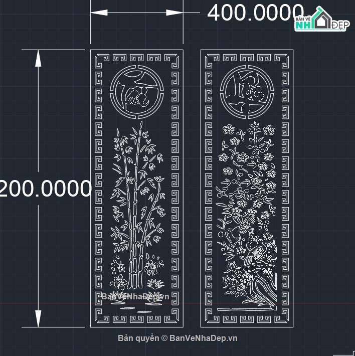 tấm cổng trúc đào cắt cnc,mẫu tấm cổng tài lộc cnc mới,file cad tấm cổng cnc trúc đào