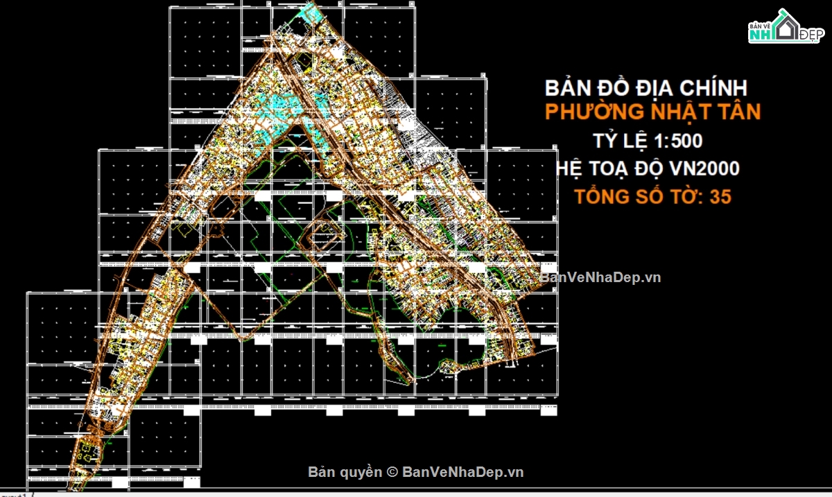 Bản đồ địa chính phường Nhật Tân,Bản đồ phường Nhật Tân-VN2000,Bản giải thửa phường Nhật Tân-VN2000,Quy hoạch phường Nhật Tân-VN2000