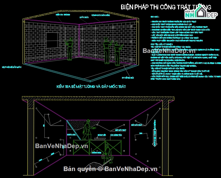 biện pháp thi công nhà,bản vẽ biện pháp thi công,công trình thi công