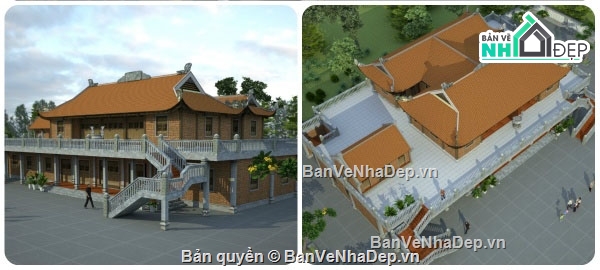 bản vẽ chùa,chùa,cad chùa