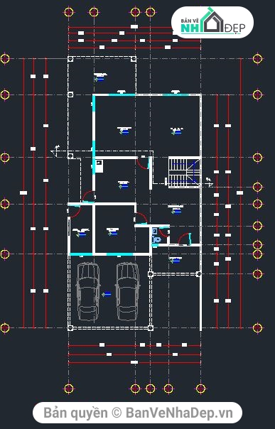 biệt thự 2 tầng 10.5x21.45m,bản vẽ biệt thự 2 tầng,mẫu biệt thự 2 tầng,biệt thự 2 tầng đẹp