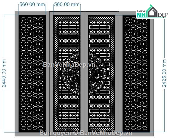 cổng cắt cnc,cắt cnc trống đồng,file cắt cnc cổng 4 cánh