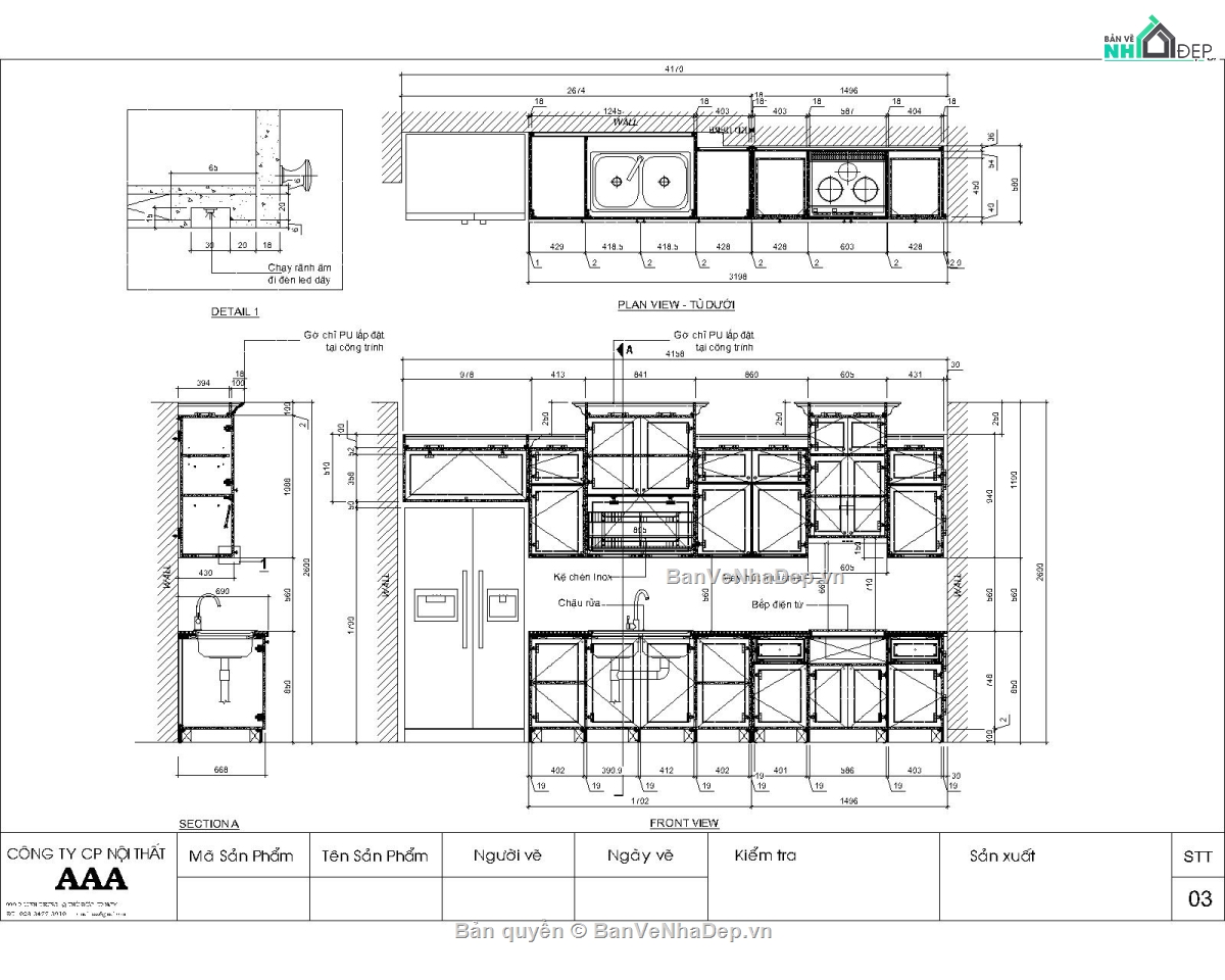 cad tủ bếp,tủ bếp chi tiết,cấu tạo tủ bếp,tủ bếp,file cad bổ chi tiết tủ bếp,tủ bếp chữ I