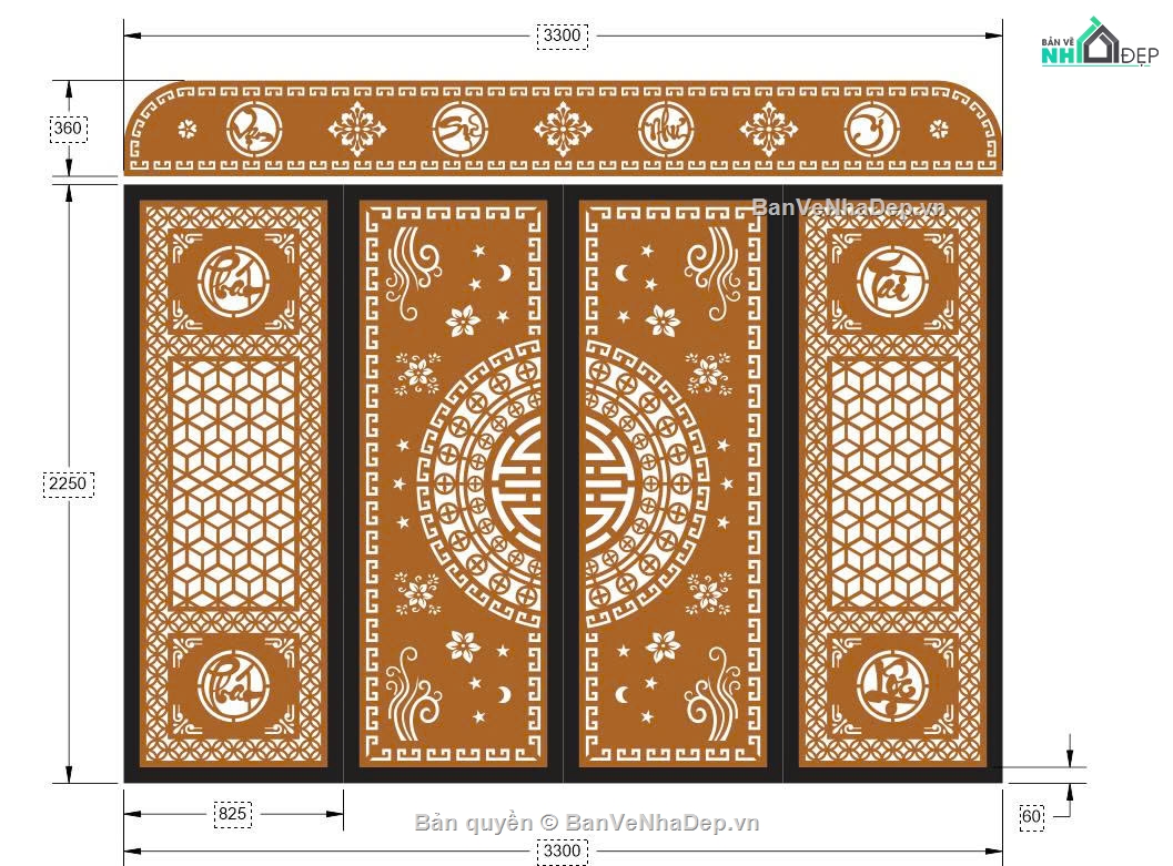 cổng 4 cánh cnc,cổng tài lộc,Thiết kế cổng tài lộc,cnc phát tài phát lộc