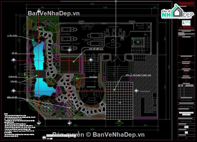 cảnh quan sân vườn,cad cảnh quan sân vườn,bản vẽ cad cảnh quan sân vườn,file cad bản vẽ sân vườn