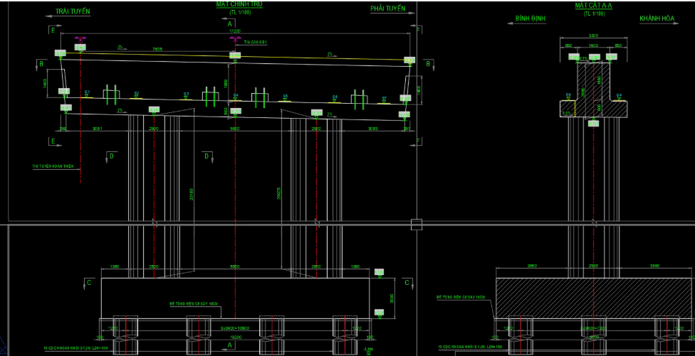 trụ thân cột dạng bát giác,trụ thân cột,cad trụ thân cột