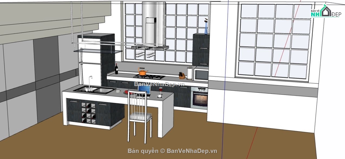 Thiết kế nội thất,model bếp,sketchup nội thất phòng bếp