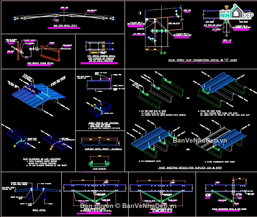 kết cấu nhà xưởng,bản vẽ kết cấu thép,file cad kết cấu thép