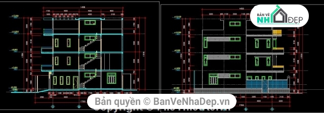 nhà phố 3 tầng,Bản vẽ nhà phố,CAD nhà phố 3 tầng,Mẫu nhà phố 3 tầng,bản vẽ nhà phố 3 tầng 6x17.5m